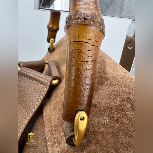 Gucci bamboo suede leather backpack main image 6